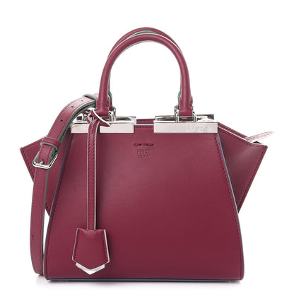 Fendi Vitello Dolce Mini 3jours Tote Black Cherry 1 of 8