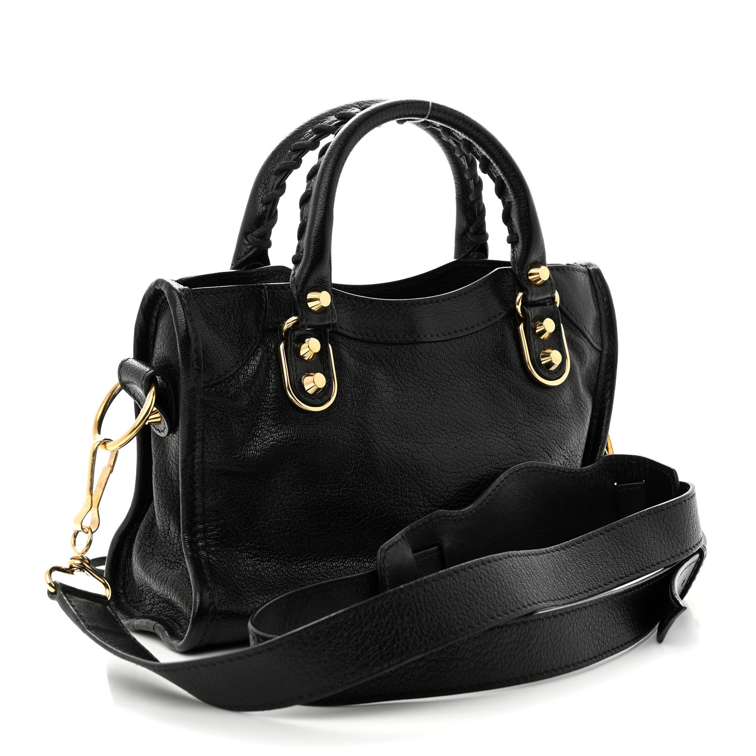 Balenciaga Chevre Gold Metallic Edge Hardware Mini City Black 3 of 10