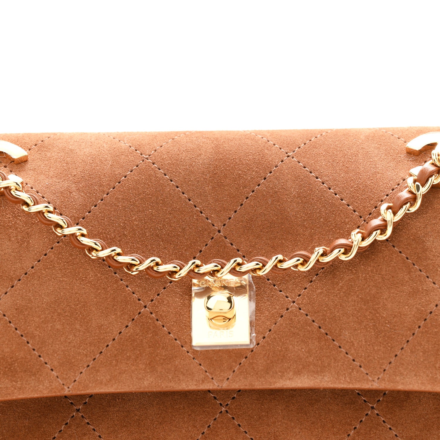 Chanel Suede Calfskin Quilted Small Eyes On You Flap Camel 8 of 11