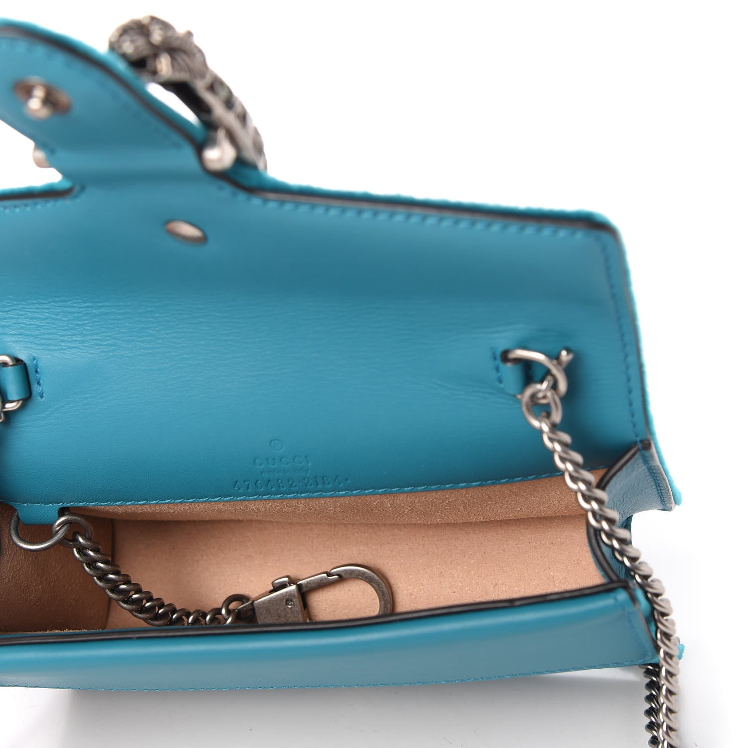 Gucci Velvet Super Mini Dionysus Shoulder Bag Pavone Cyan 5 of 10