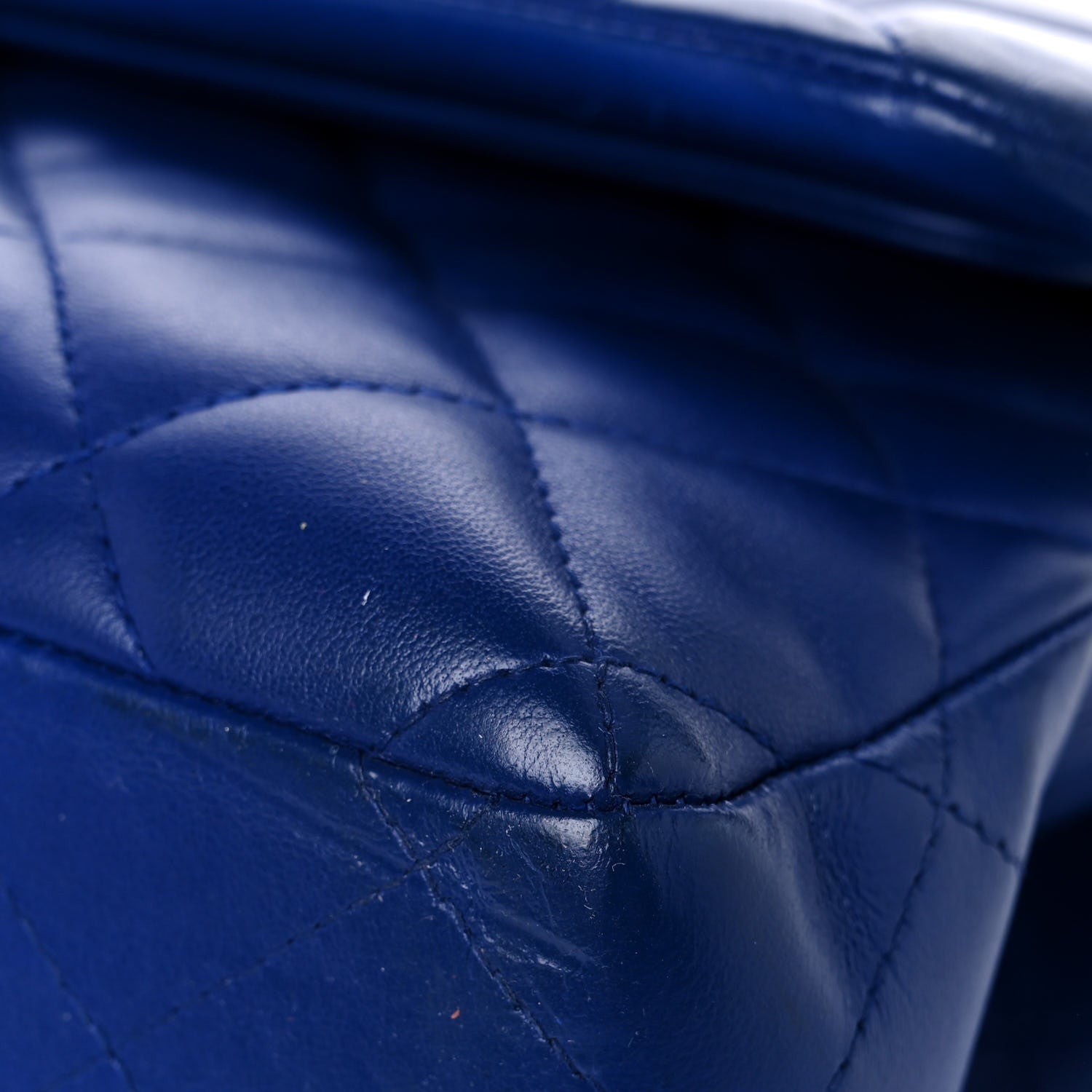 Chanel Lambskin Quilted Jumbo Double Flap Blue 9 of 22