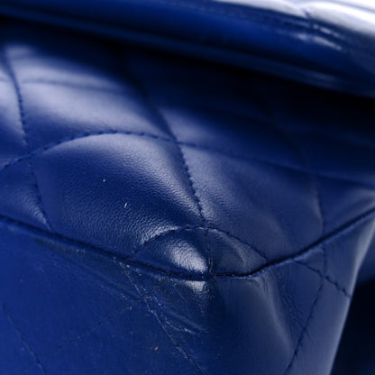 Chanel Lambskin Quilted Jumbo Double Flap Blue 9 of 22