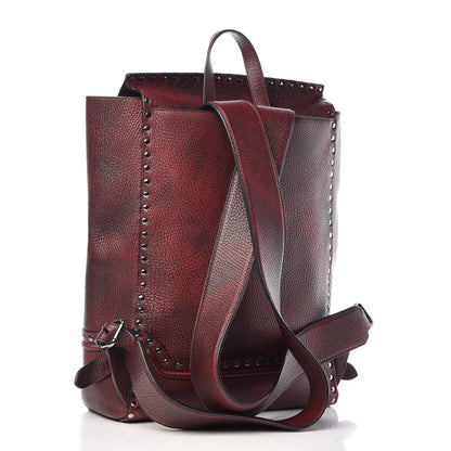 Versace Grained Calfskin Palazzo Studded Backpack Rosso Nero Black 3 of 10