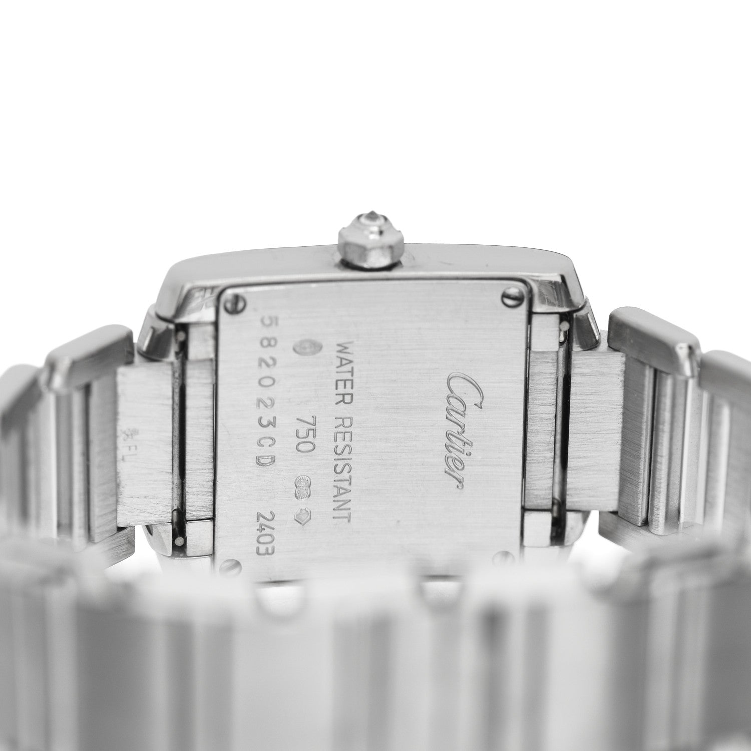 Cartier 18K White Gold Diamond Bezel 20mm Tank Francaise Quartz Watch 4 of 4