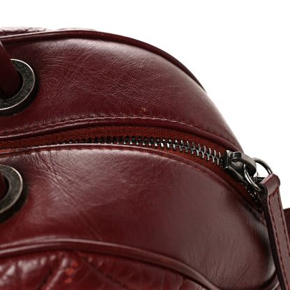 Chanel Aged Calfskin Small Bowling Bag Burgundy 12 of 13