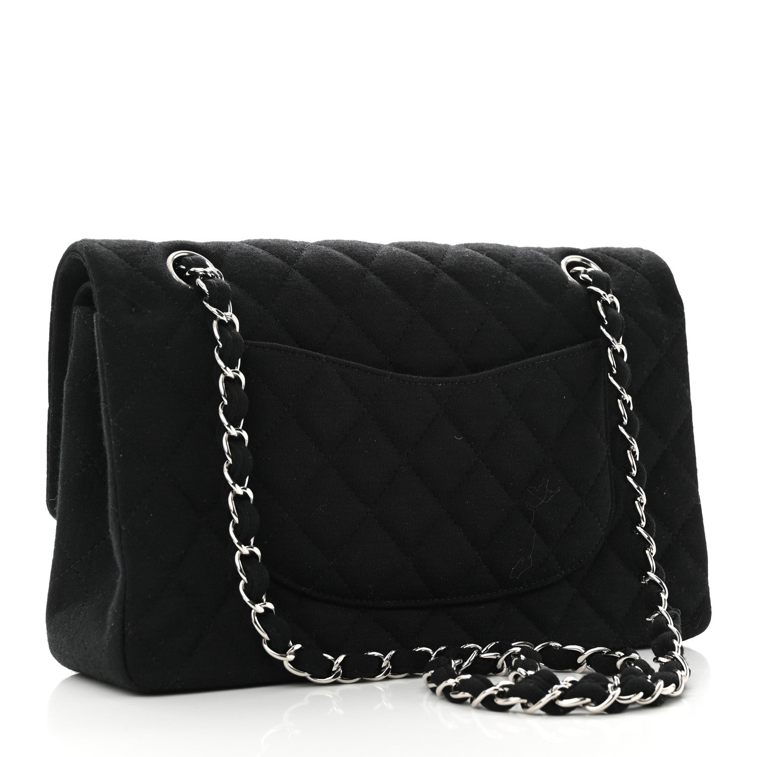 Chanel Jersey Quilted Medium Double Flap Black 3 of 10