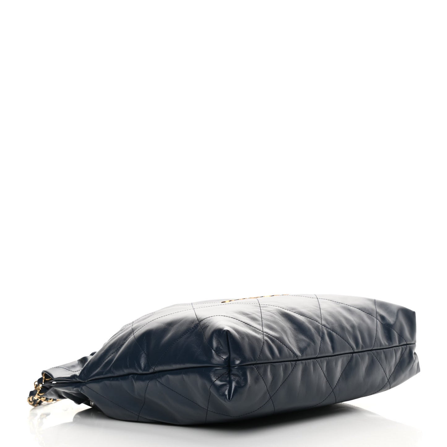 Shiny Calfskin Quilted Chanel 22 Navy Blue