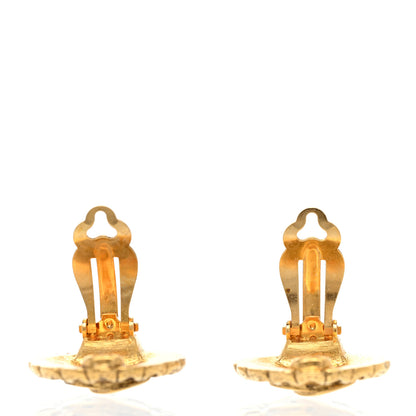 Chanel CC Button Clip On Earrings Gold 3 of 4