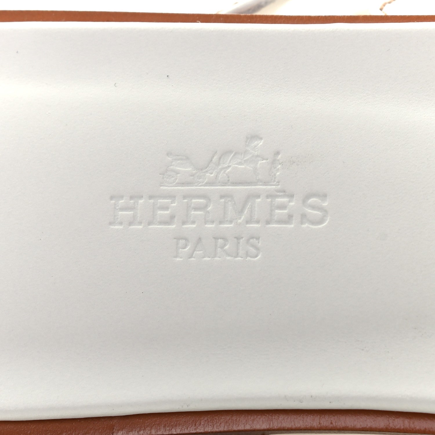 Hermes Box Calfskin Oran Sandals 37.5 White 6 of 9