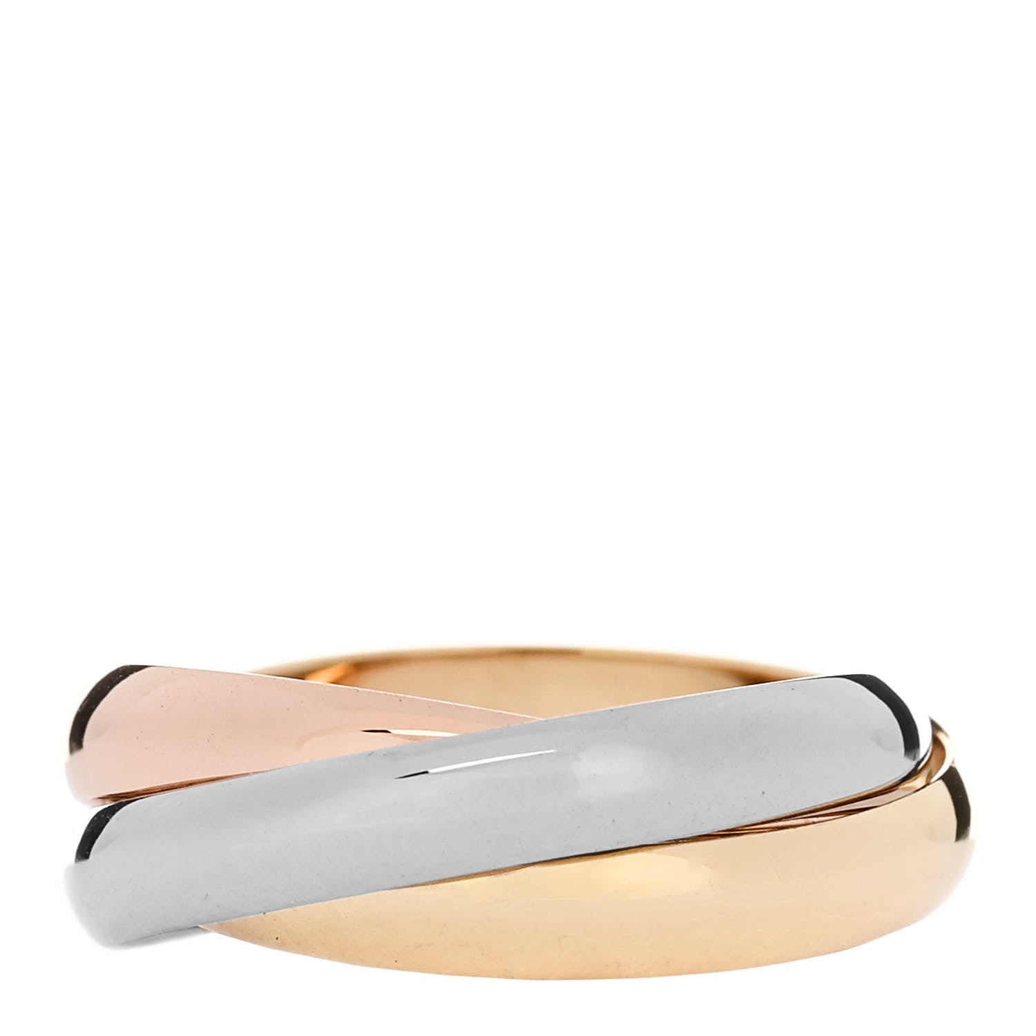Cartier 18K Pink Yellow White Gold Classic Trinity Ring 47 4 3 of 5
