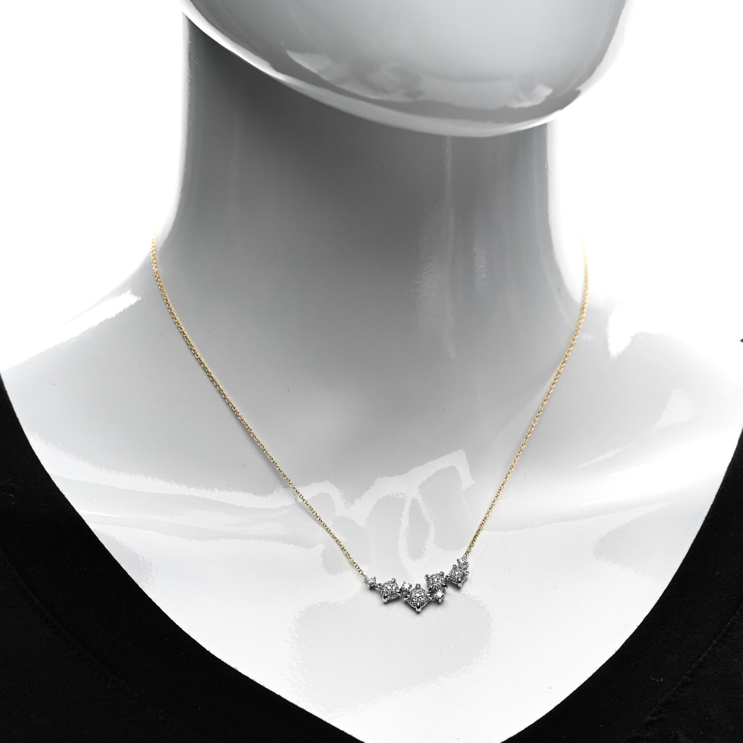 David Yurman 18K Yellow White Gold Diamond Precious Chatelaine Necklace 2 of 4