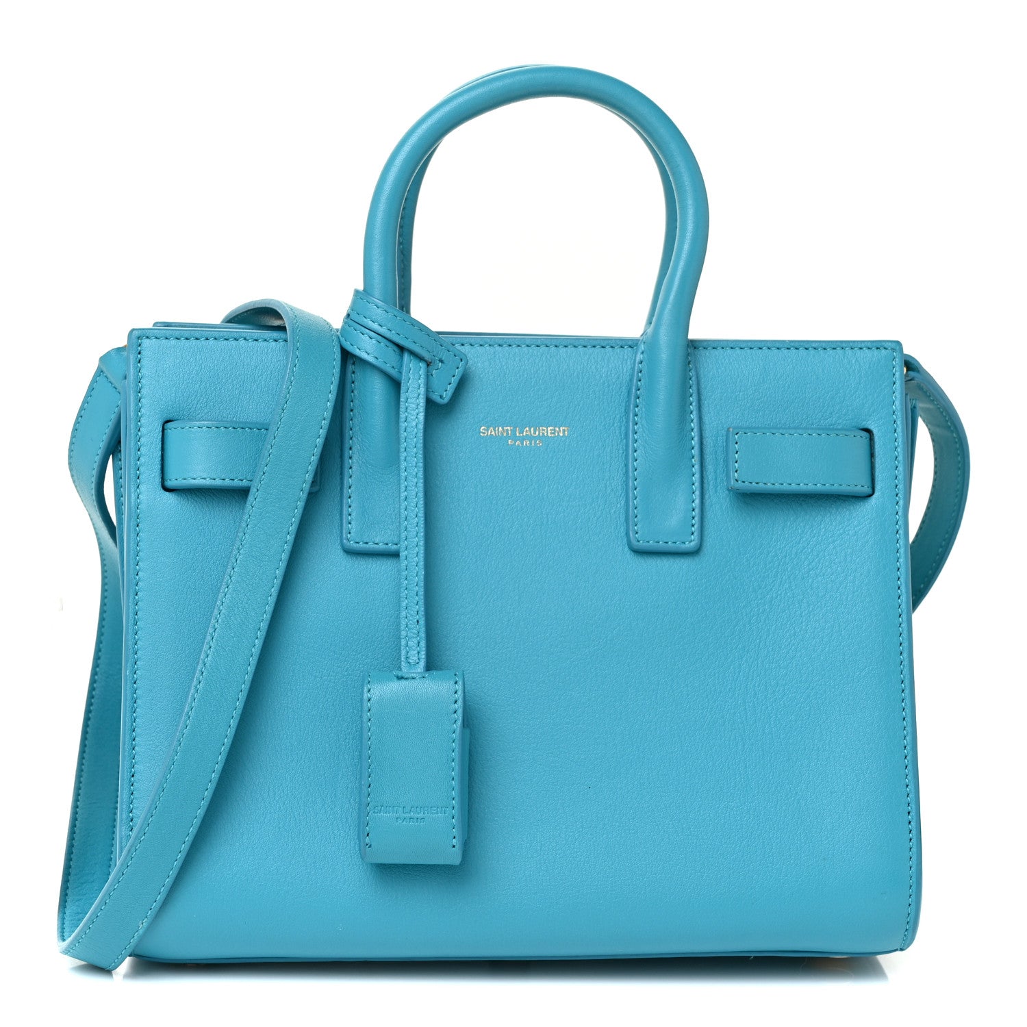 Saint Laurent Calfskin Nano Sac De Jour Turquoise 1 of 16