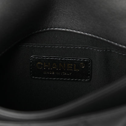 Chanel Calfskin Quilted Top Handle Flap Black 6 of 9