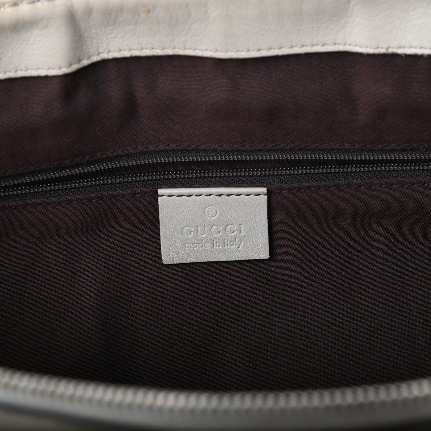 Monogram Margaux Calfskin Medium Sukey Top Handle Bag Beige Ebony Mystic White