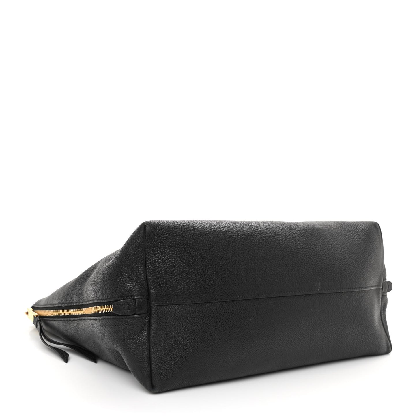 Vitello Daino Side Zip Tote Black