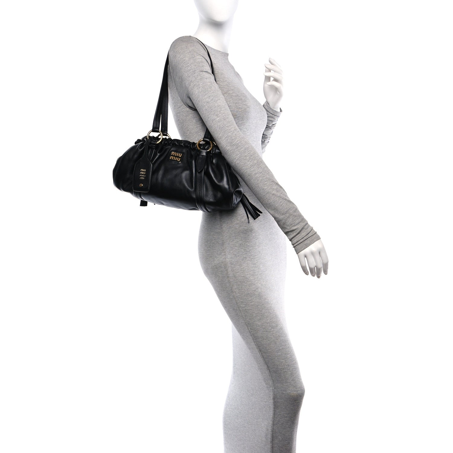 Miu Miu Nappa Joie Shoulder Bag Black 2 of 9
