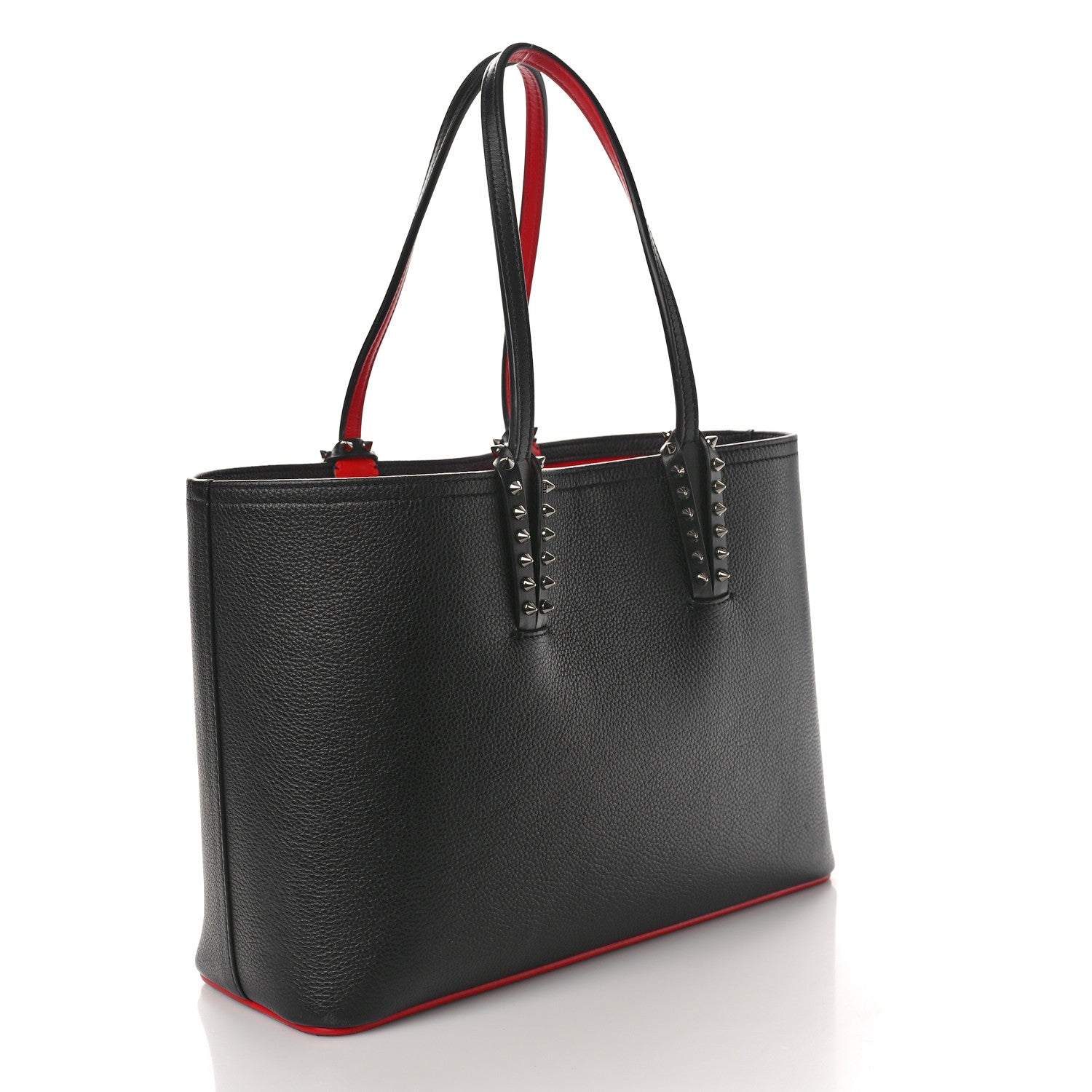 Christian Louboutin Calfskin Empire Spikes Small East West Cabata Tote Black 4 of 12