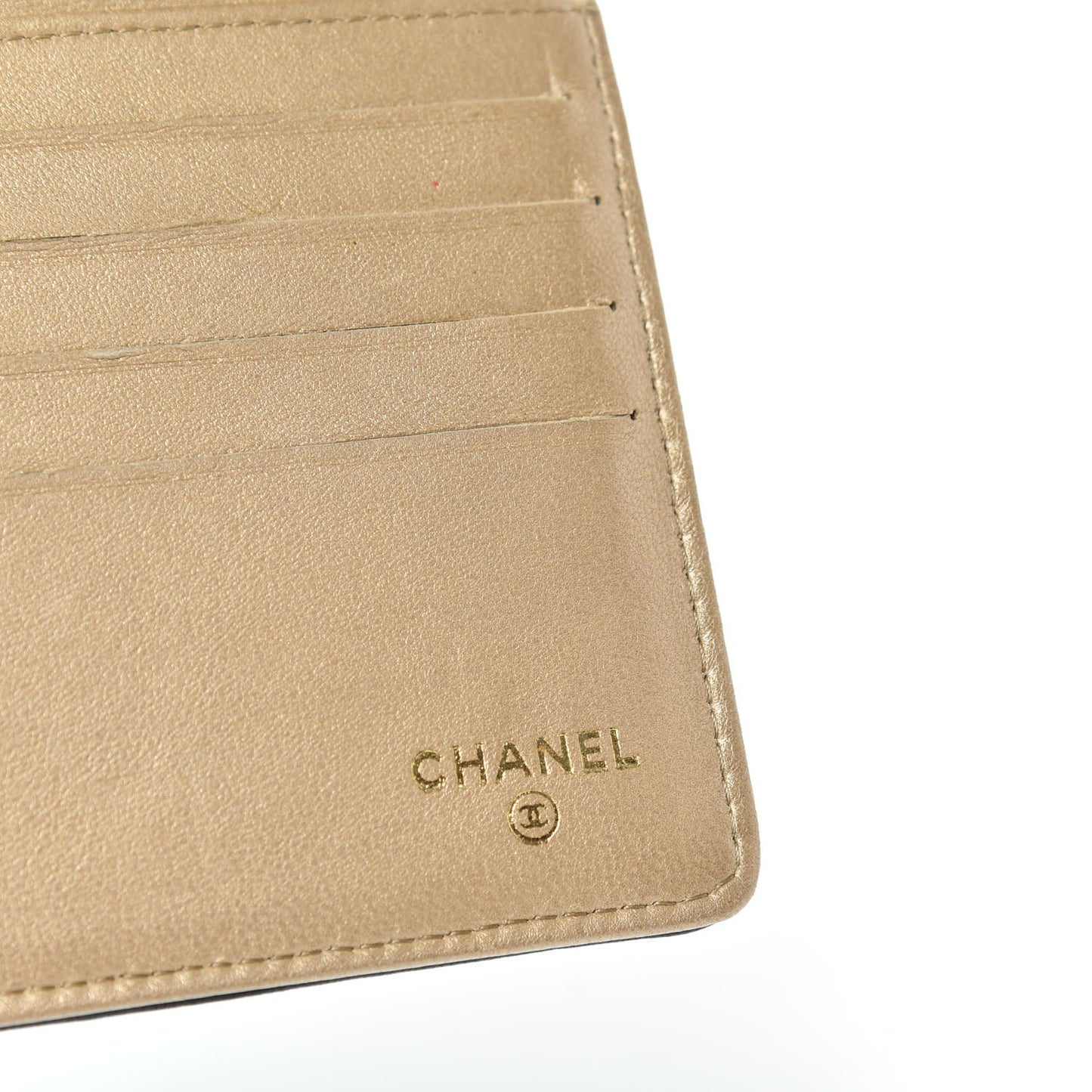 Lambskin Camellia Embossed Large Flap Wallet Black