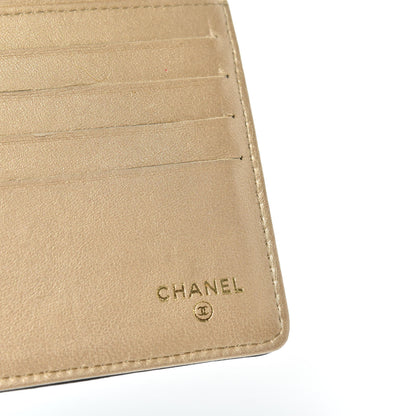 Chanel Lambskin Camellia Embossed Large Flap Wallet Black 6 of 7