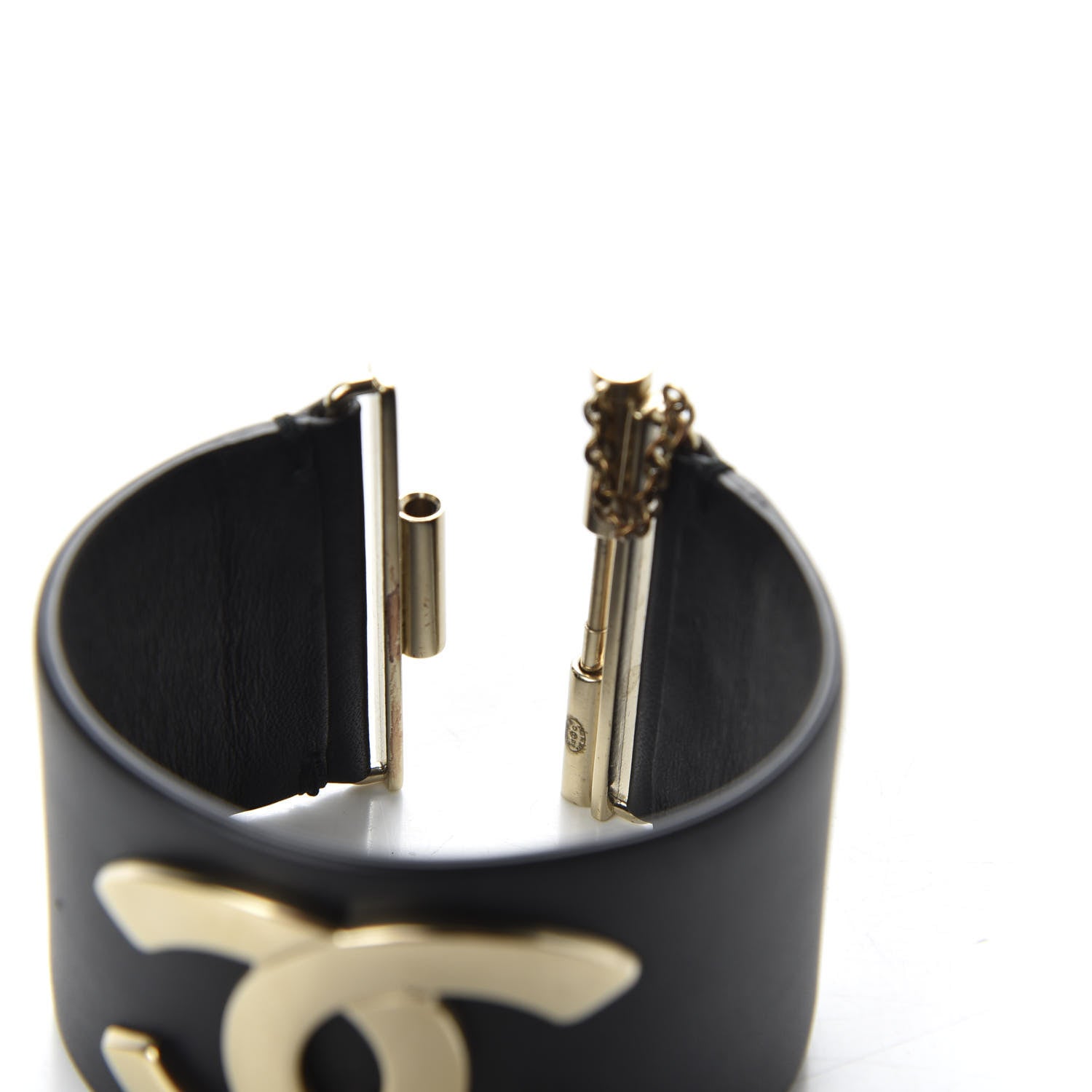 Chanel Calfskin CC Wide Cuff M Black 4 of 6