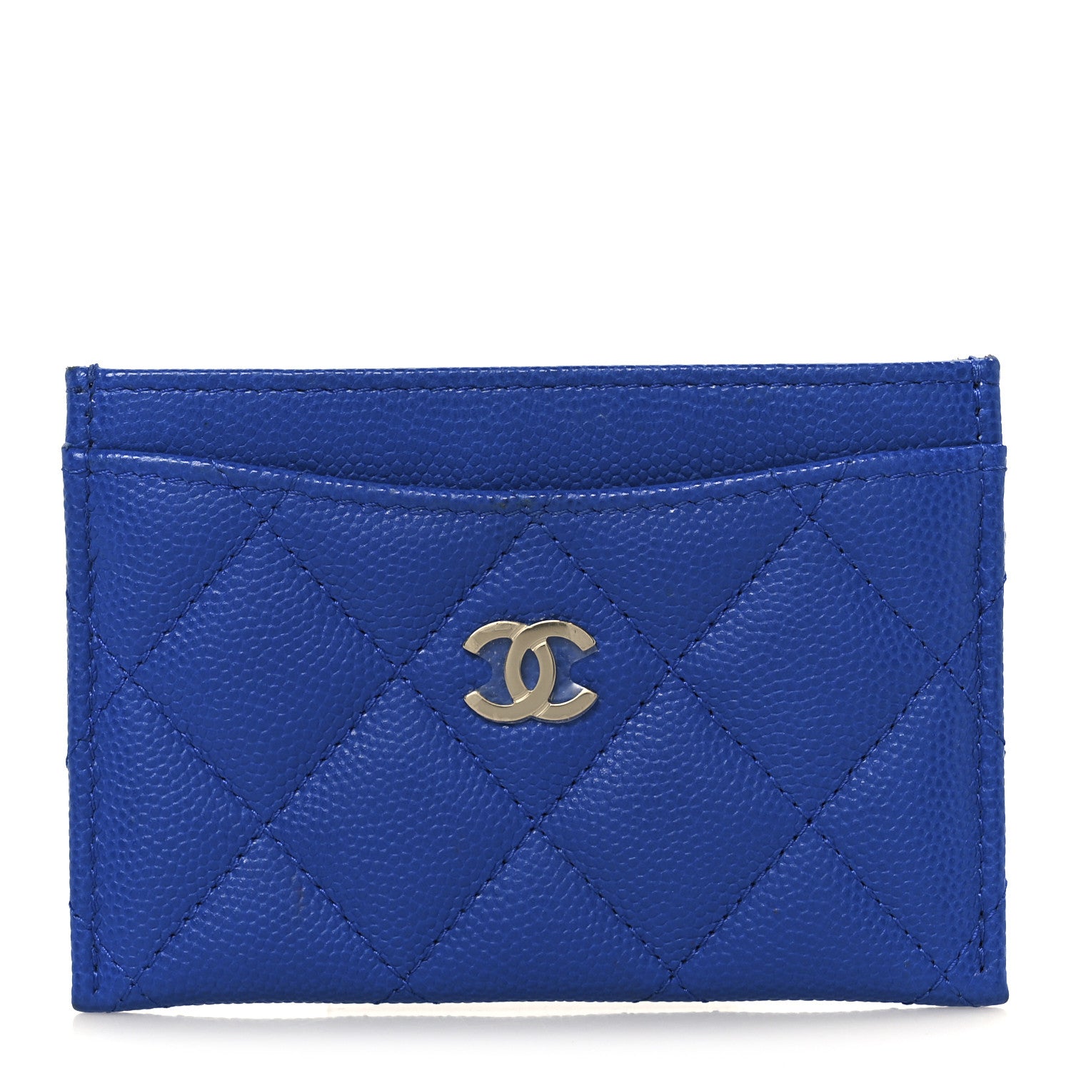 Chanel Caviar Quilted Card Holder Blue 1 of 9
