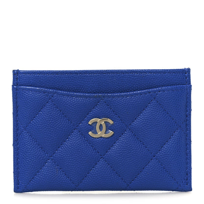 Chanel Caviar Quilted Card Holder Blue 1 of 9