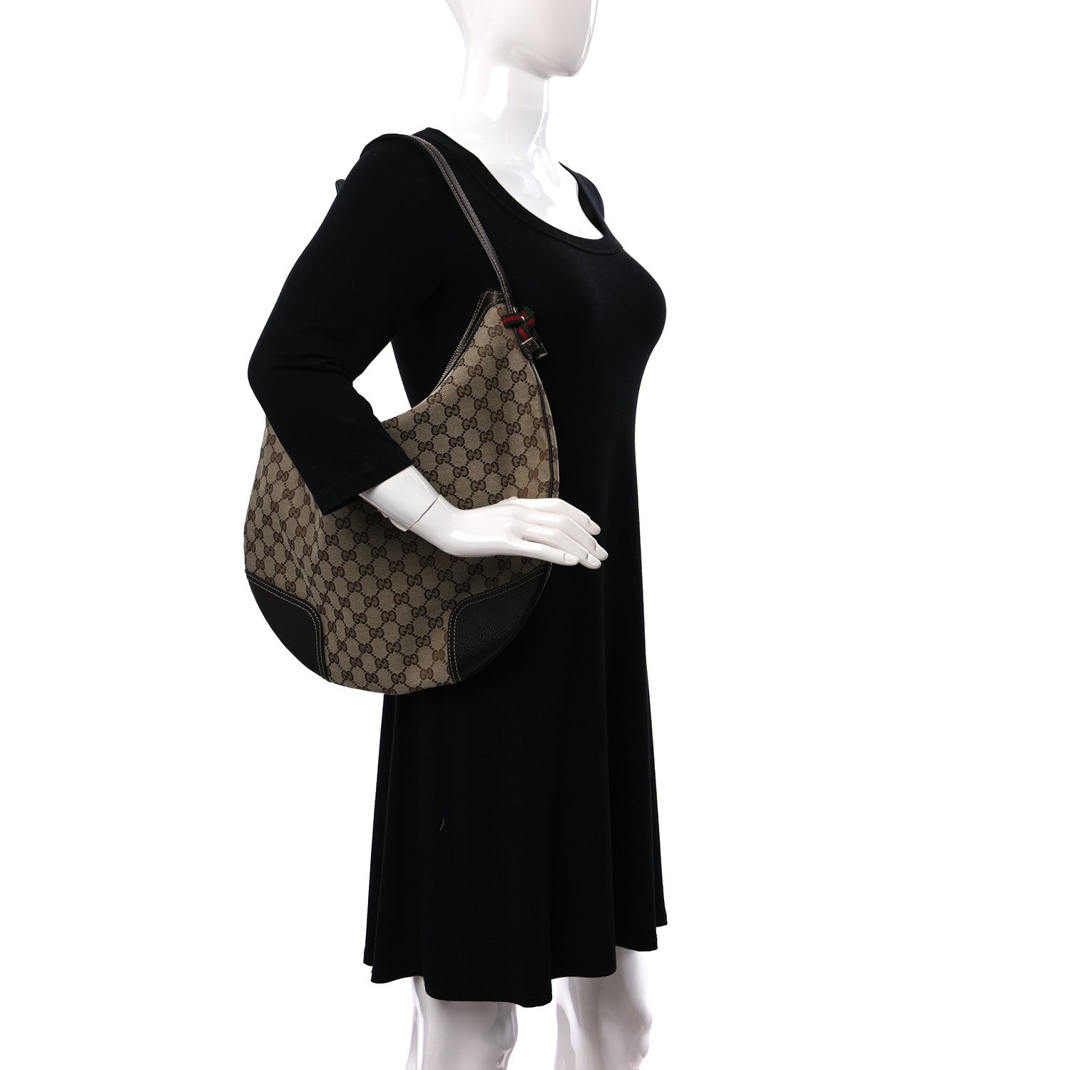 Gucci Monogram Large Princy Hobo Dark Brown 2 of 9