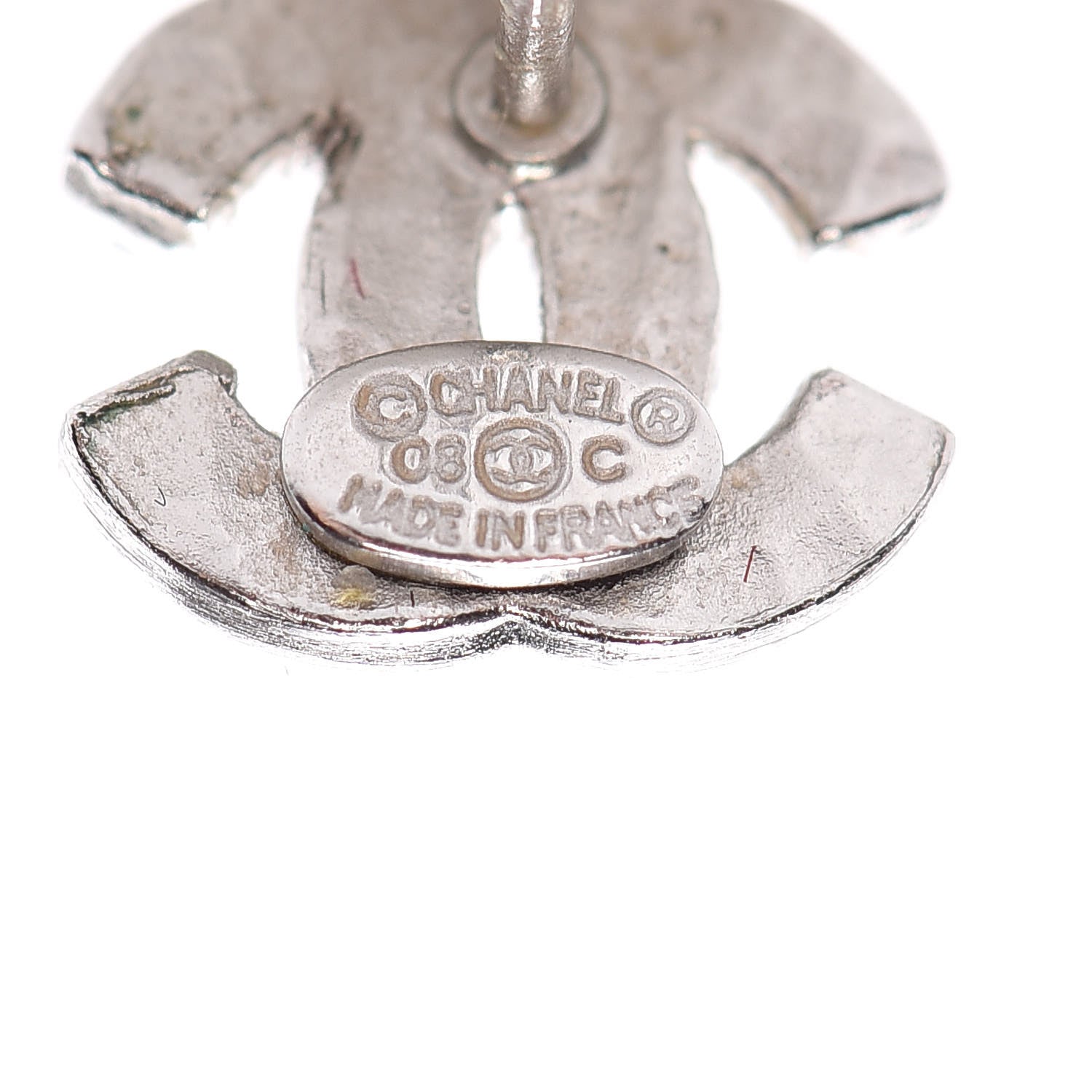 Chanel Crystal Mini Timeless CC Earrings Silver 3 of 5