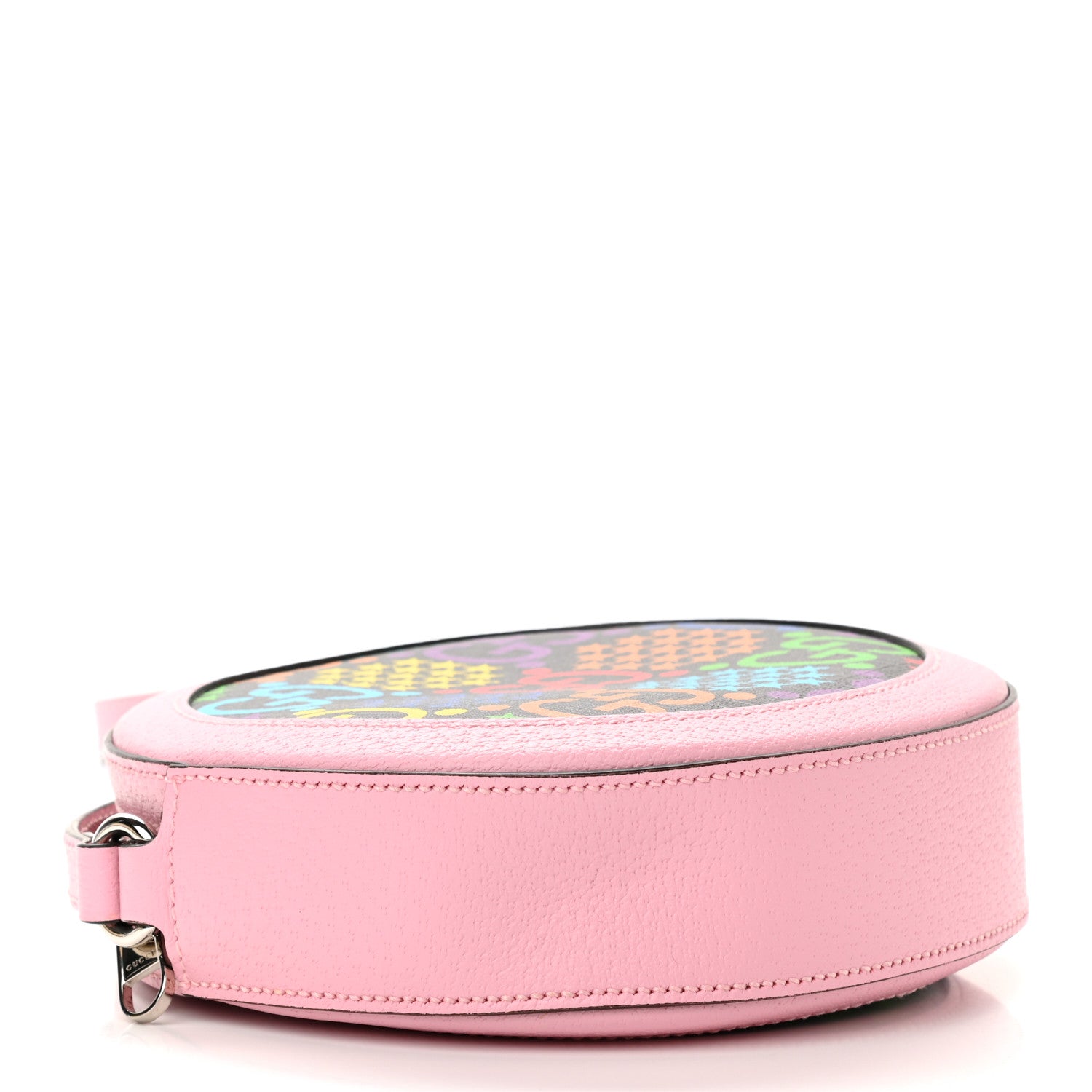 Gucci GG Supreme Monogram Psychedelic Round Shoulder Bag Black Multicolor Sugar Pink 4 of 11