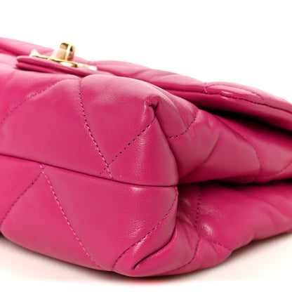 Chanel Lambskin Quilted Small Chain Top Handle Flap Fuchsia 12 of 13