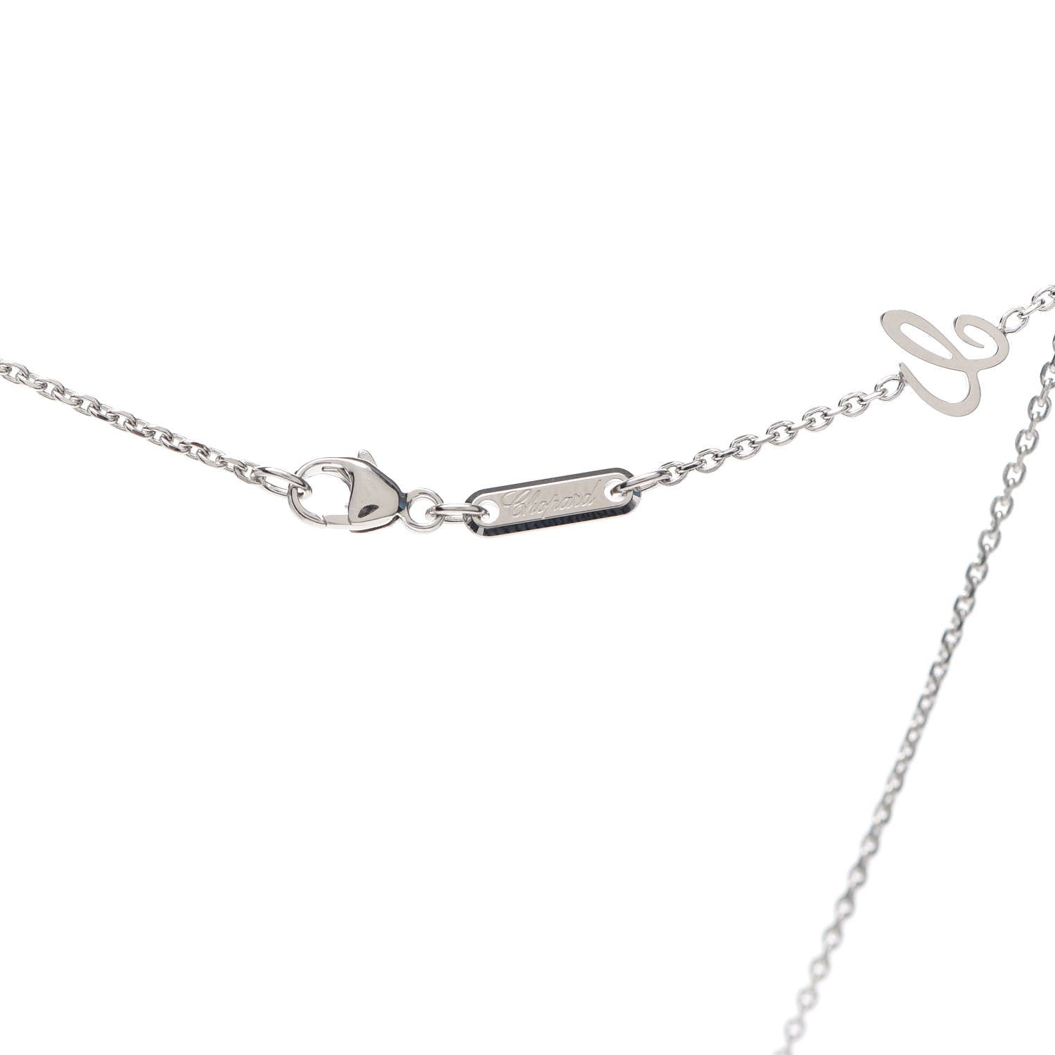 Chopard 18K White Gold Happy Diamonds 1 Floating Diamonds Round Pendant Necklace 4 of 5