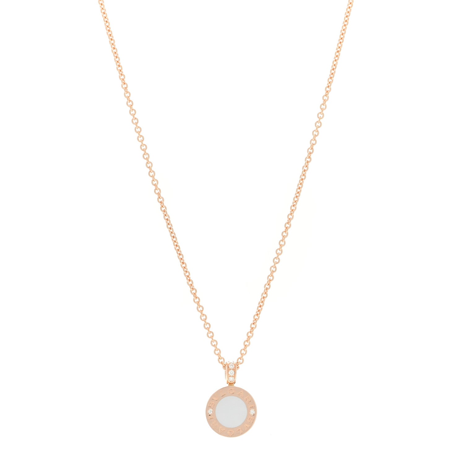 Bulgari 18K Rose Gold Diamond Black Onyx Mother of Pearl BVLGARI BVLGARI Pendant Necklace 2 of 5