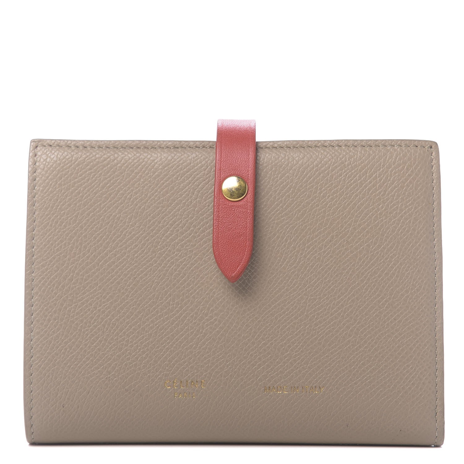 Celine Grained Calfskin Large Multifunction Strap Wallet Pop Red Chalk 1 of 11