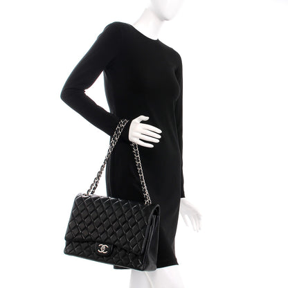 Chanel Lambskin Quilted Maxi Double Flap Black 3 of 11