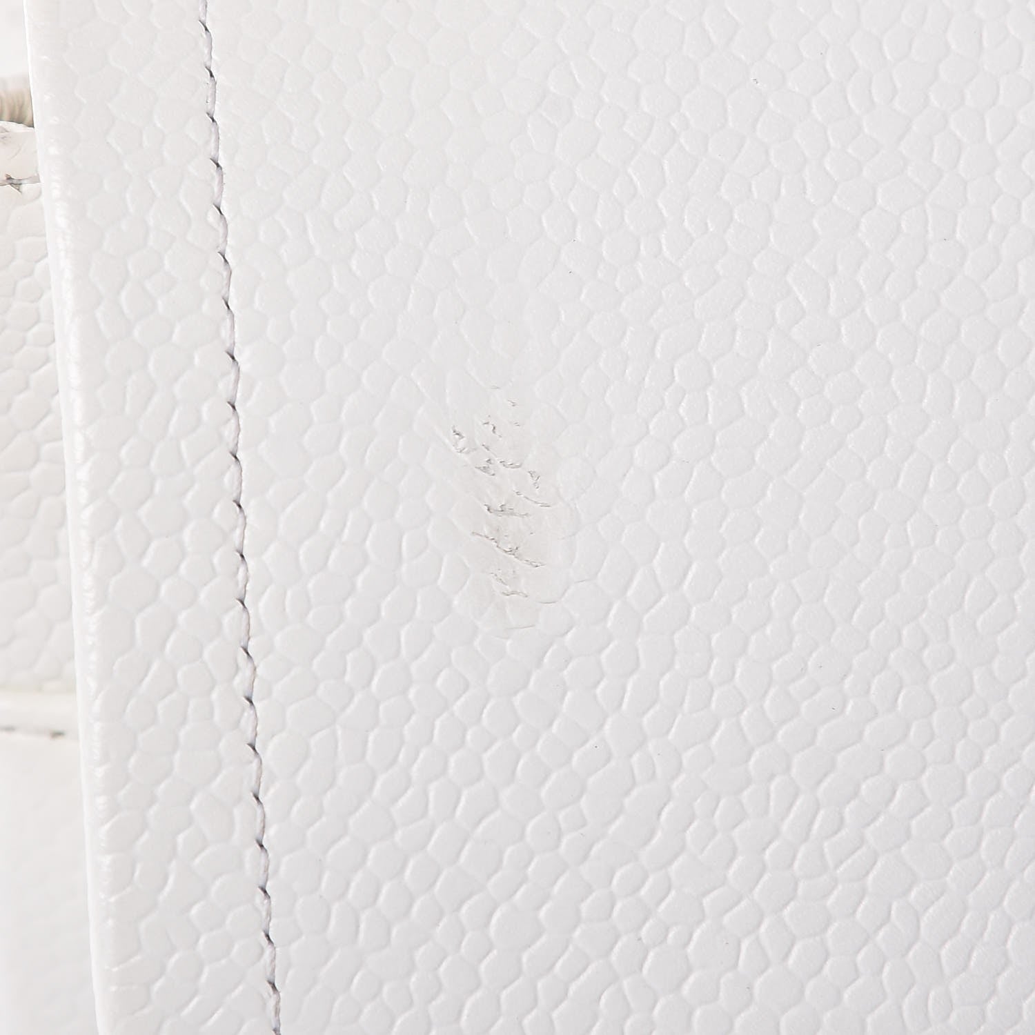 Chanel Caviar Quilted Jumbo Double Flap White 10 of 16