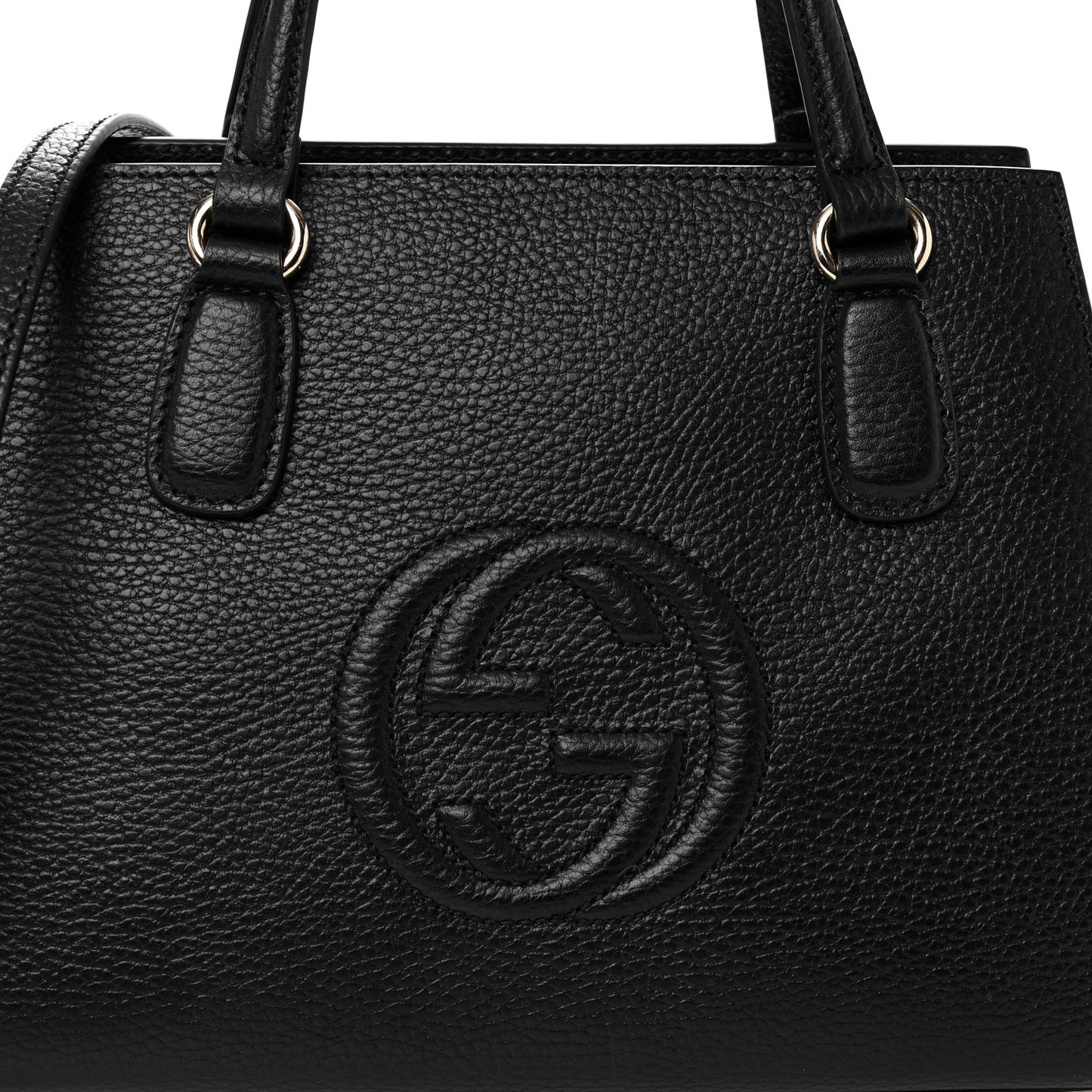 Dollar Calfskin Medium Soho Top Handle Satchel Black