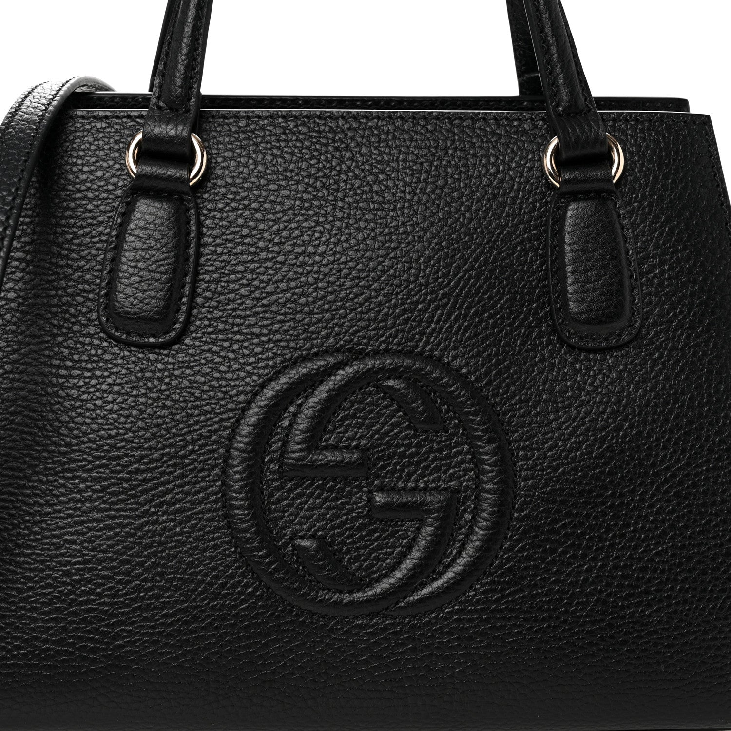 Gucci Dollar Calfskin Medium Soho Top Handle Satchel Black 8 of 10