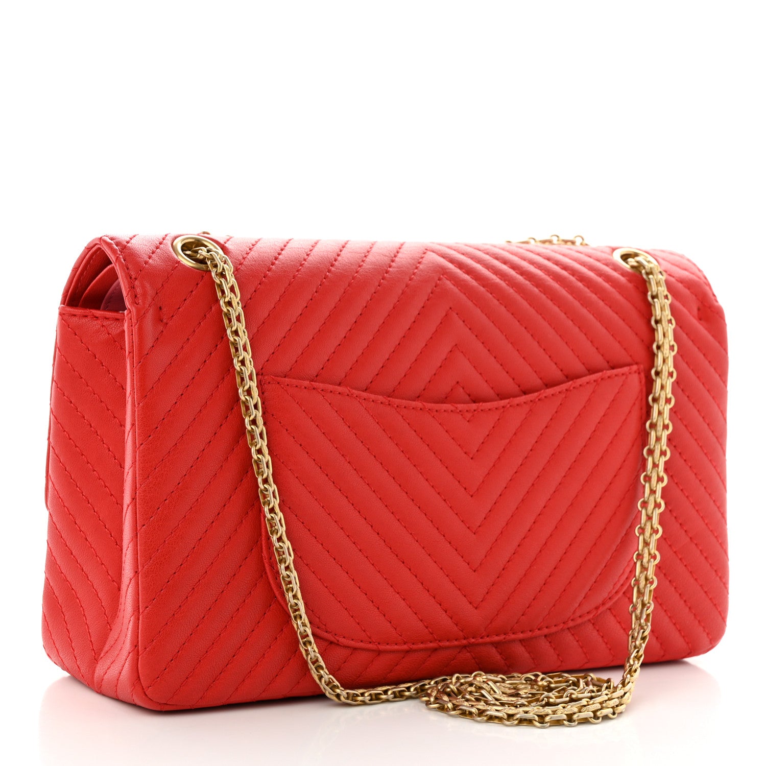 Chanel Sheepskin Chevron Quilted 2.55 Reissue 226 Flap Red 3 of 10