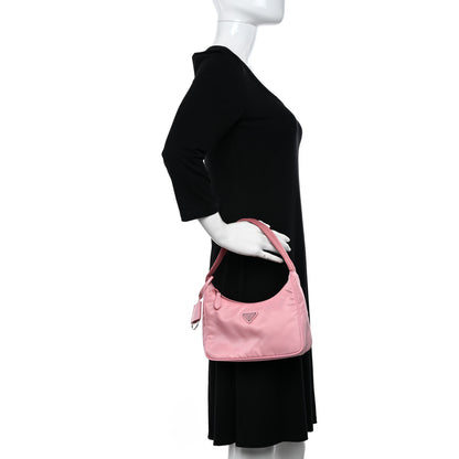 Prada Tessuto Nylon Saffiano Mini Re-Edition 2000 Bag Rosa 2 of 11