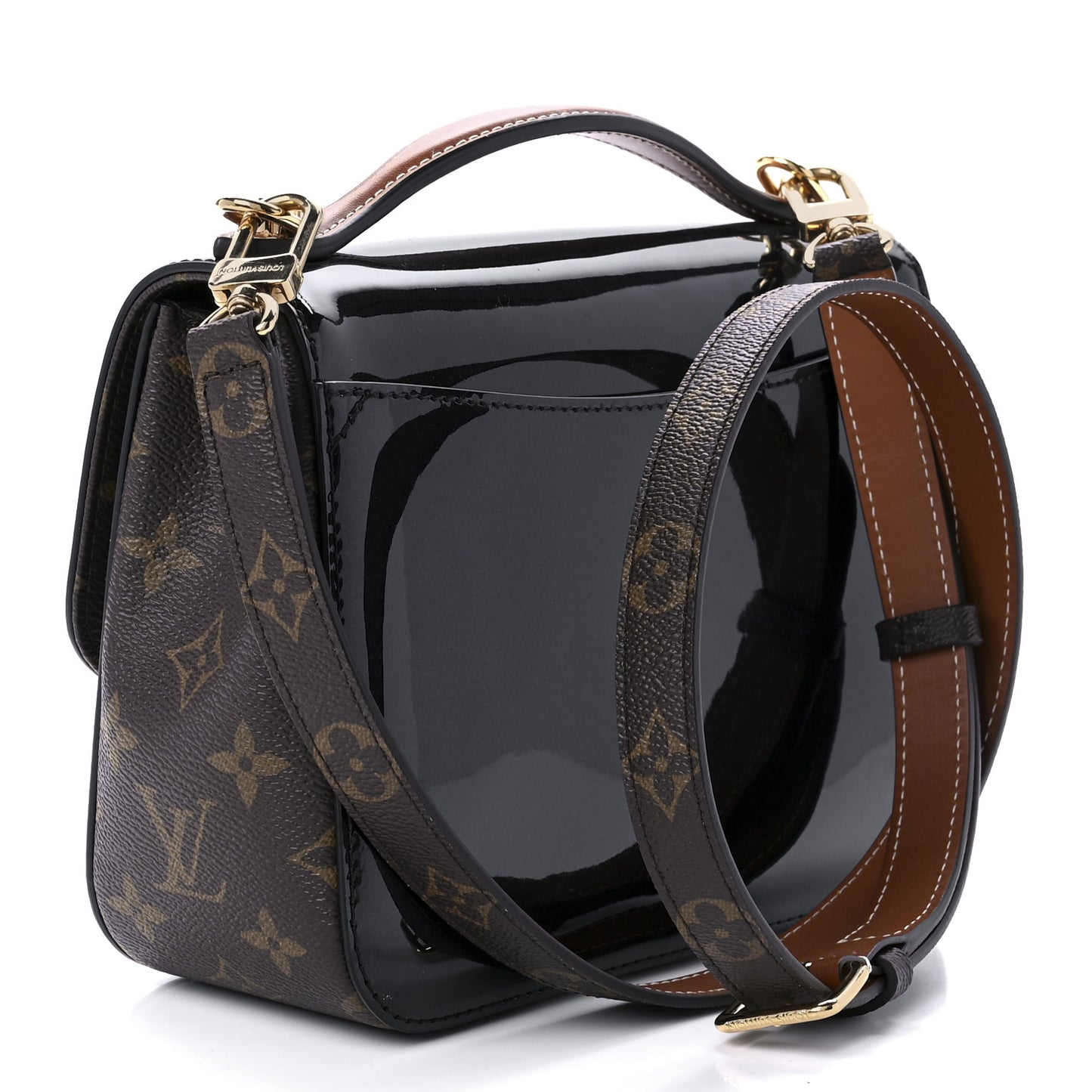 Patent Calfskin Monogram Cherrywood BB Black
