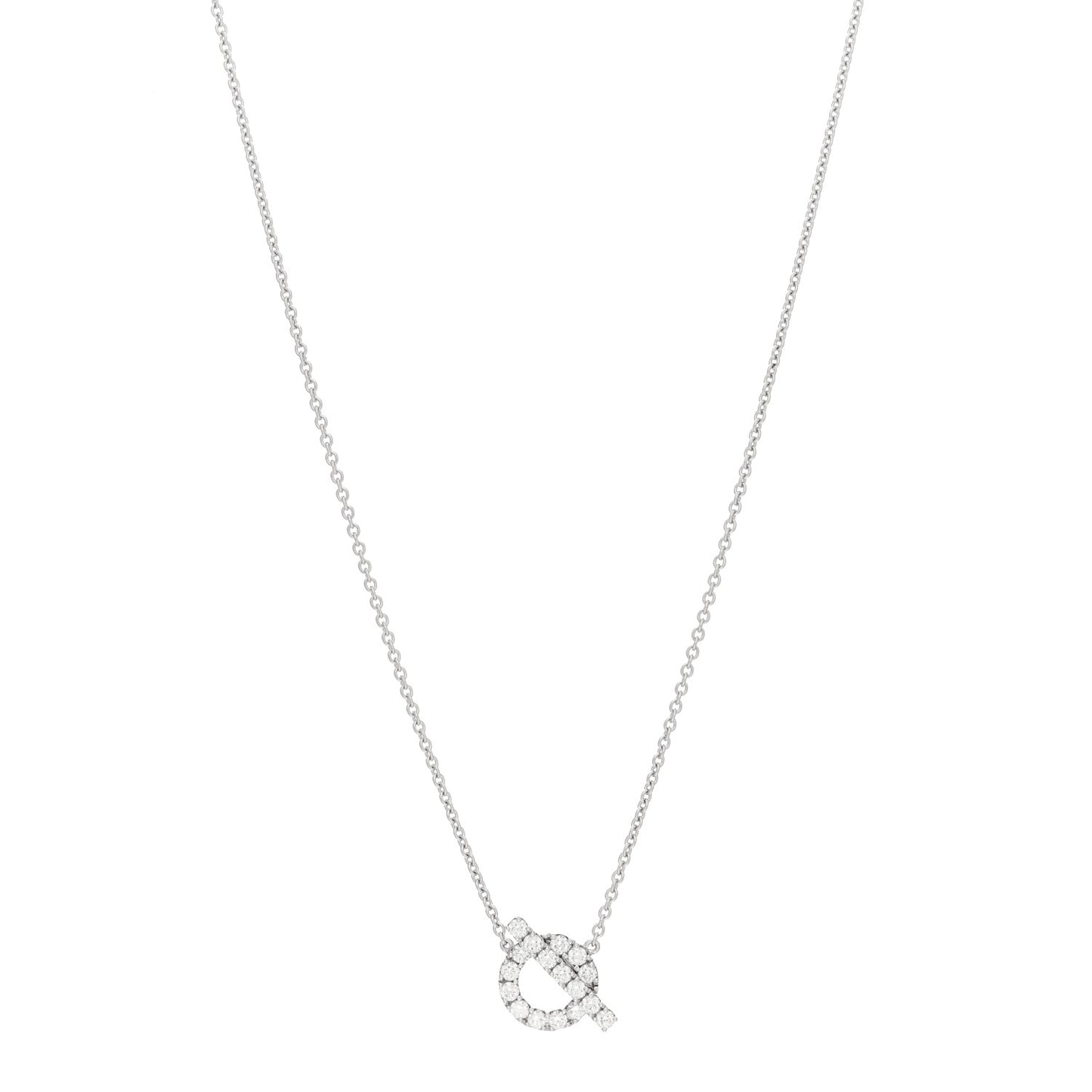 18K White Gold Diamond Finesse Pendant Necklace