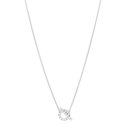 Hermes 18K White Gold Diamond Finesse Pendant Necklace 1 of 5