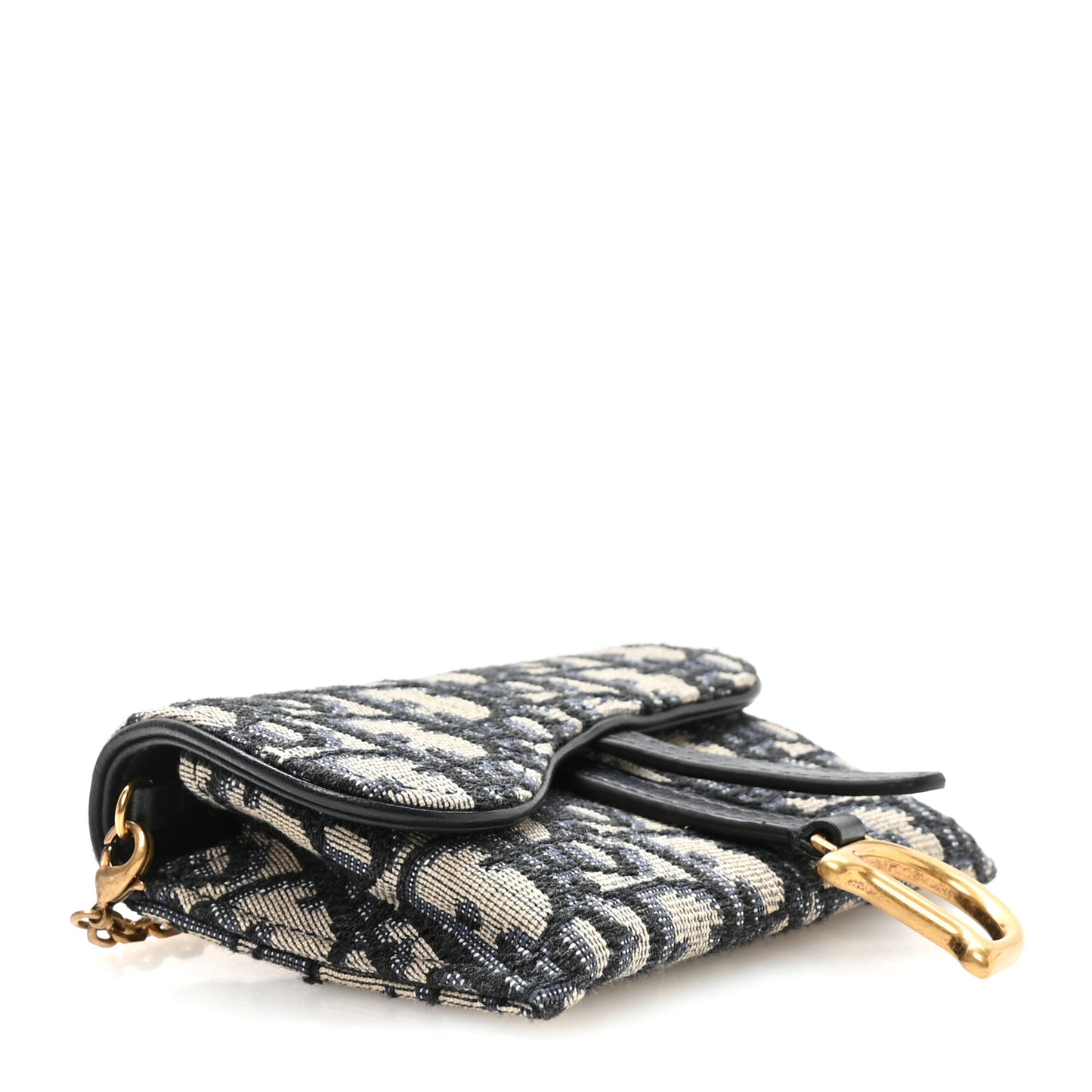 Oblique Nano Saddle Chain Pouch Blue