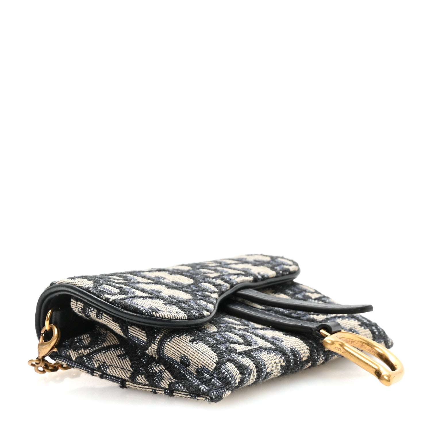 Christian Dior Oblique Nano Saddle Chain Pouch Blue 4 of 11