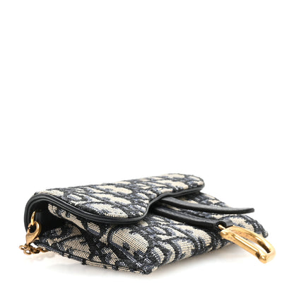 Christian Dior Oblique Nano Saddle Chain Pouch Blue 4 of 11