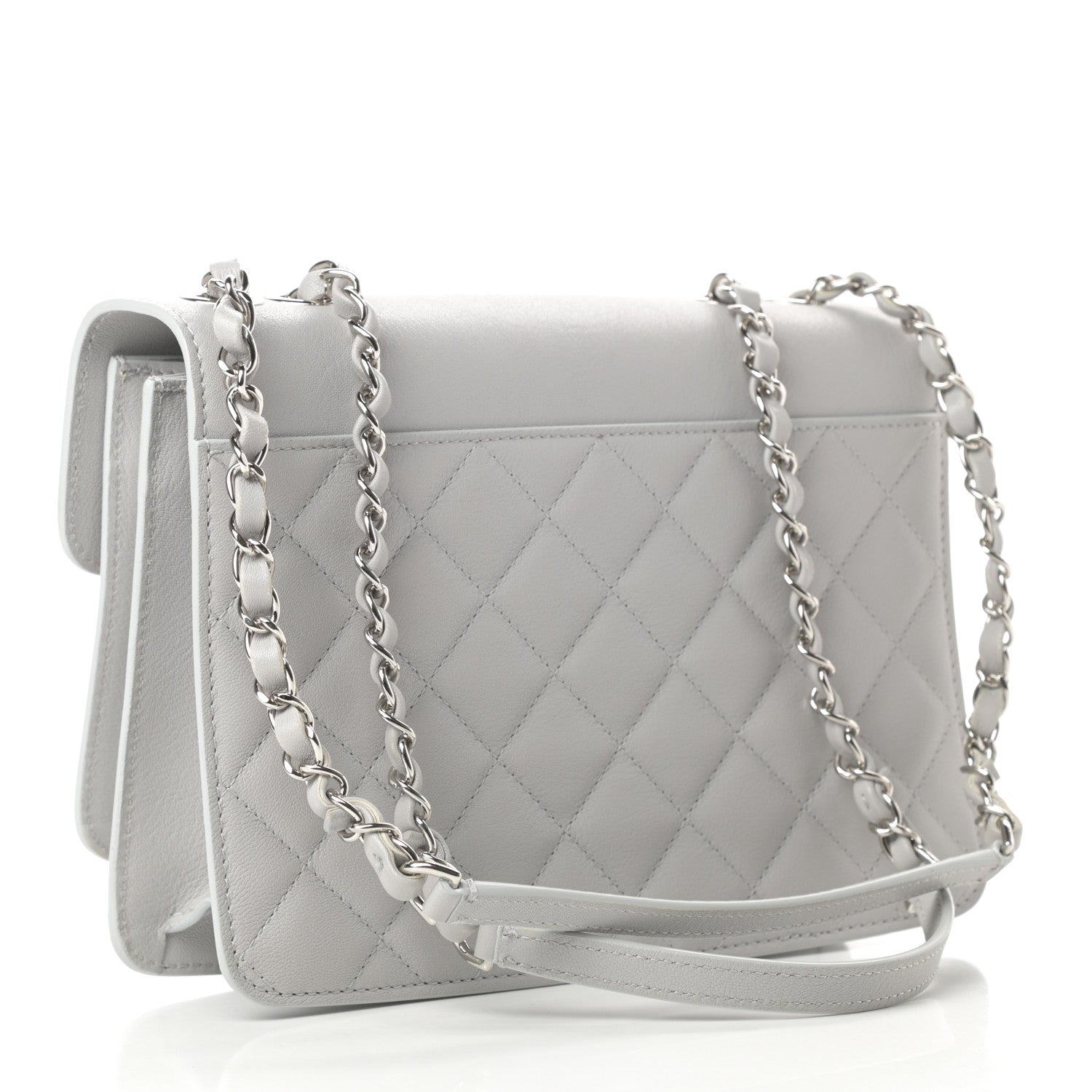 Chanel Lambskin Quilted Small CC Box Flap Grey 3 of 11