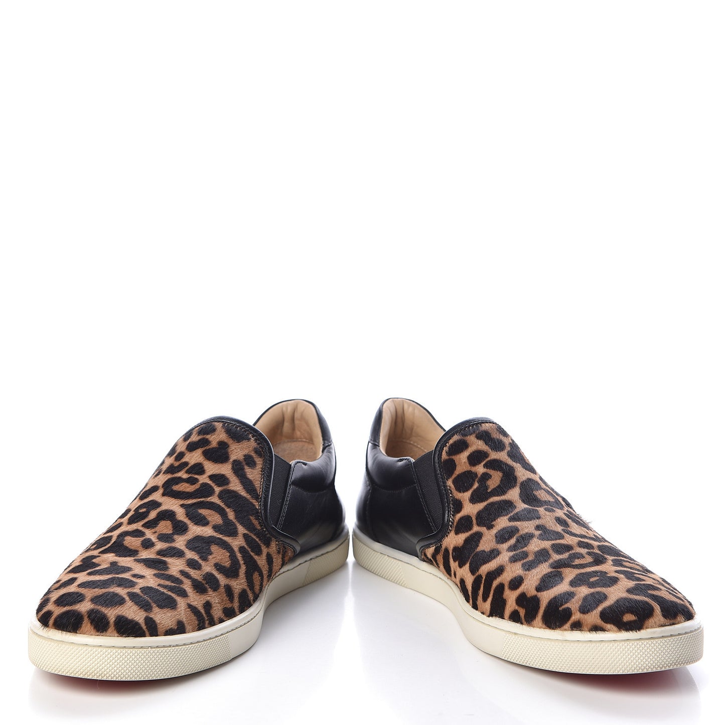 Pony Hair Jaguar Print Womens Master Key Flat Skate Sneakers 38 Brown Black