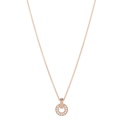 Bulgari 18K Rose Gold Diamond BVLGARI BVLGARI Open Work Pendant Necklace 1 of 4