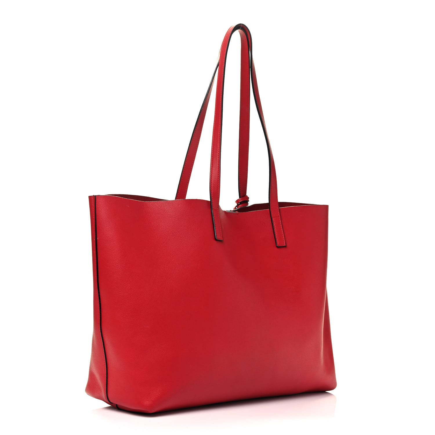 Saint Laurent Calfskin Large Shopping Tote Rouge Eros 3 of 7