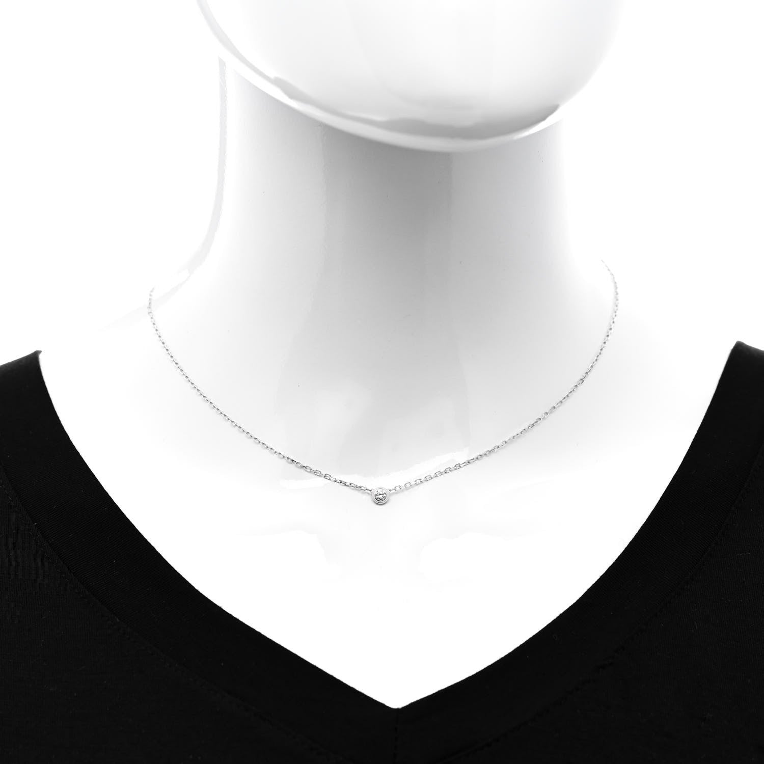 Cartier 18K White Gold Diamond SM D'Amour Pendant Necklace 2 of 5